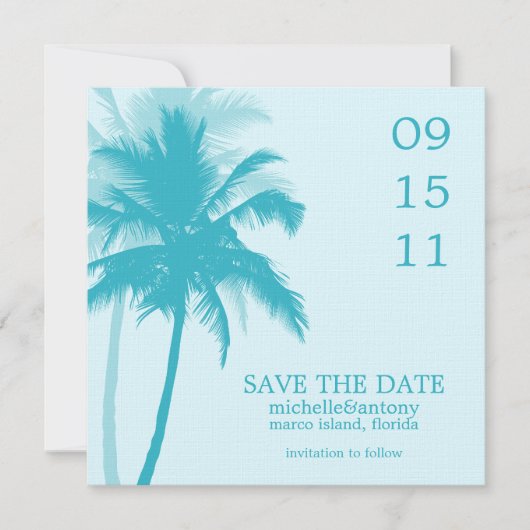 Palm Trees Wedding Save the Date セーブザデート (正面)