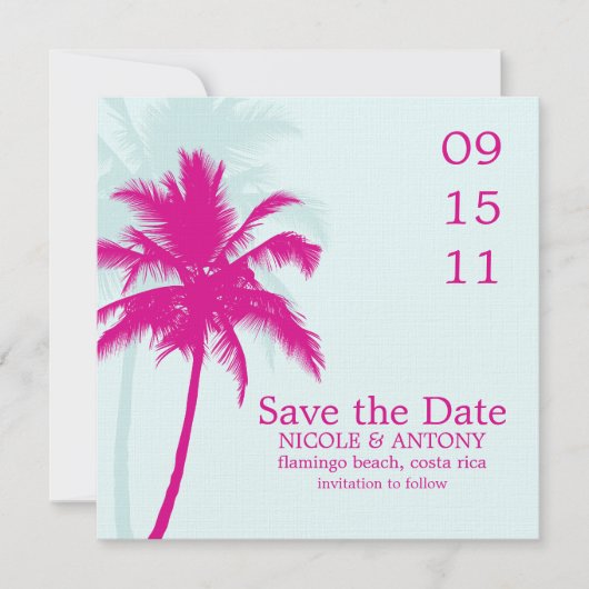 Palm Trees Wedding Save the Date セーブザデート (正面)