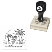 Palm with sun Ex libris Rubber Stamp ラバースタンプ (押印)