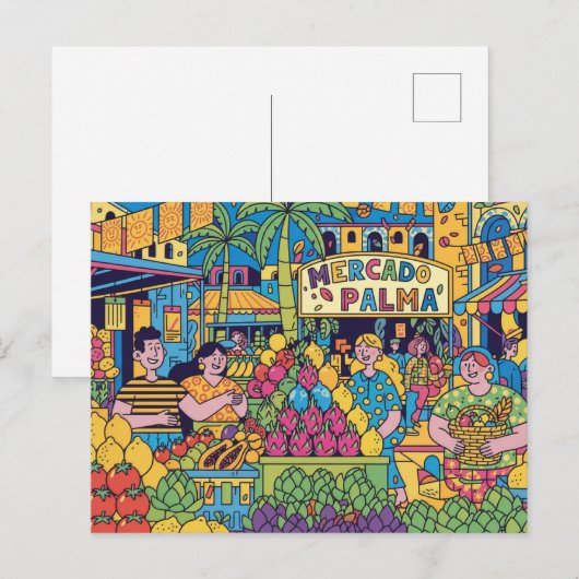 Palma de Mallorca Modern Pop Art ポストカード (正面/裏面)