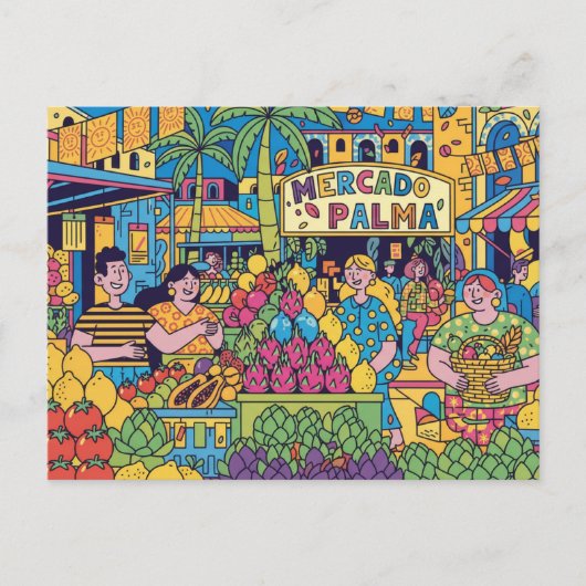  Palma de Mallorca Modern Pop Art ポストカード (正面)