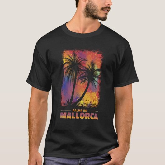 Palma de Mallorca Retro Paradise Tシャツ (正面)