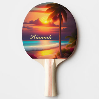 Palme am Strand bei Sonnenuntergang 卓球ラケット