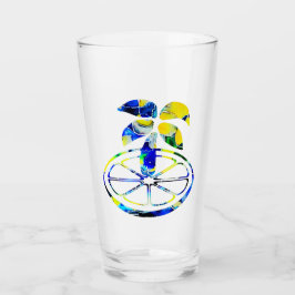 Palme auf einer Orangenscheibe タンブラーグラス