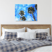 Palmen am blauen Himmel キャンバスプリント (インサイチュ (寝室))