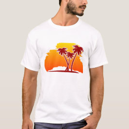 Palmen im Sonnenuntergang Tシャツ