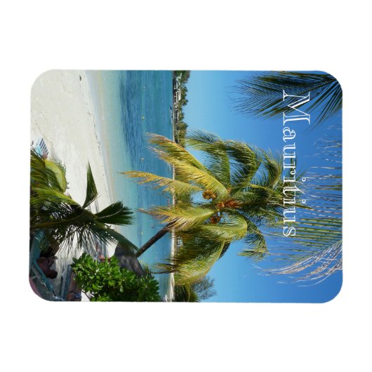 Palmenstrand auf Mauritius マグネット (横)