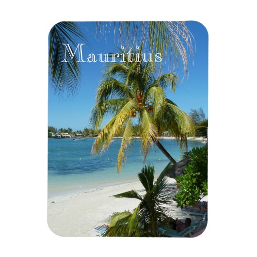 Palmenstrand auf Mauritius マグネット (縦)