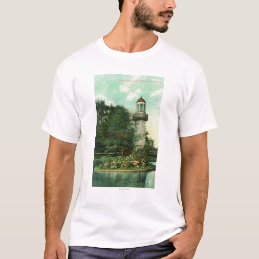 Palmer公園LighthouseDetroit、MIの眺め Tシャツ (正面)