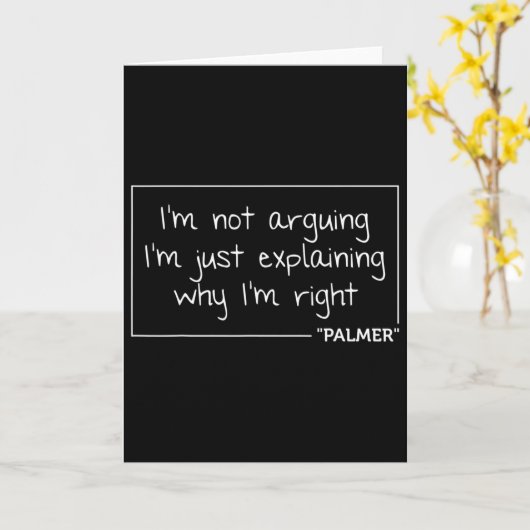 Palmer Quote Funny Birthday Personalized Name Gift カード (黄色い花)