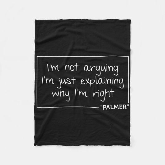 Palmer Quote Funny Birthday Personalized Name Gift フリースブランケット (正面)