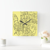 Palmistry 1671年 スクエア壁時計 (ホーム)