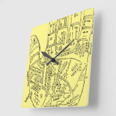 Palmistry 1671年 スクエア壁時計 (傾斜)