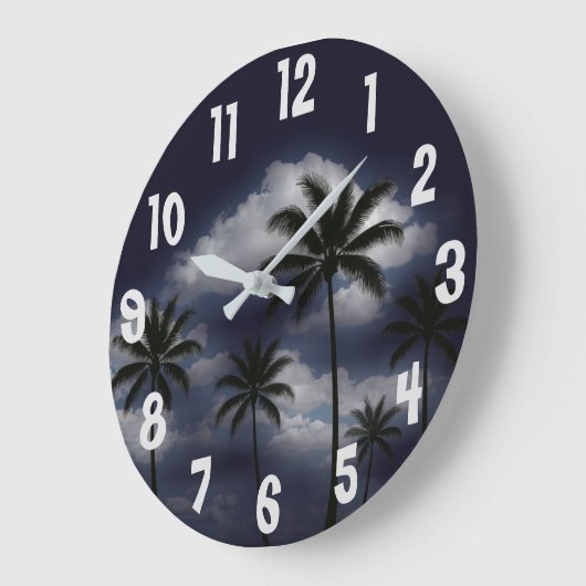 Palms ラージ壁時計 (傾斜)