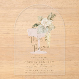 Palms and Prosecco Bridal Shower アクリル招待状