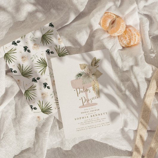 Palms and Prosecco Bridal Shower 招待状