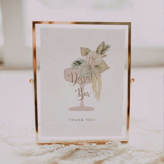 Palms and Prosecco bridal shower Dessert Bar Sign ポスター