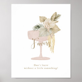 Palms and Prosecco bridal shower Favors Sign  ポスター