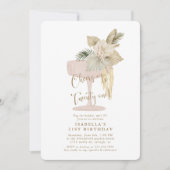 Palms and Prosecco Cheers to 21 Birthday 招待状 (正面)