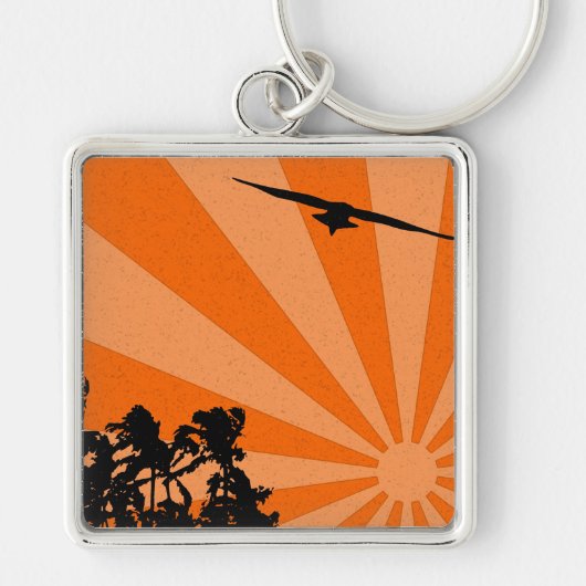 Palms and seagull Keychain キーホルダー (正面)