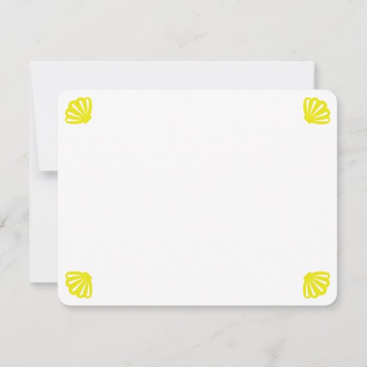 Palms & Dolphins Teal & Yellow Personalized サンキューカード (裏面)