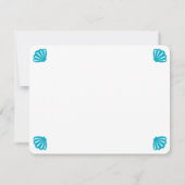 Palms & Dolphins Yellow & Teal Personalized サンキューカード (裏面)