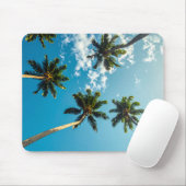 Palms on blue sky skateboard マウスパッド (マウス)
