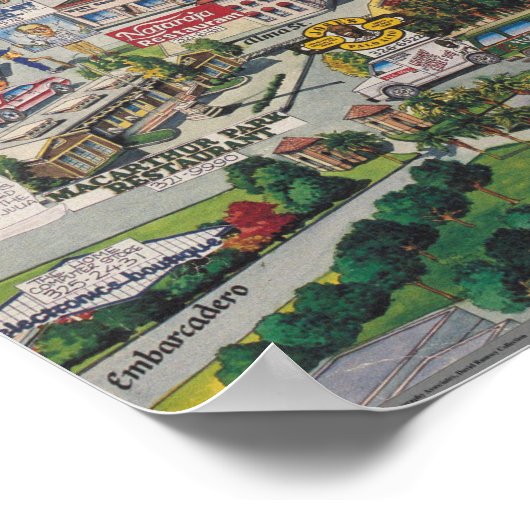 Palo Alto, California map ポスター (角)