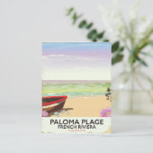 Paloma Plage, Riviera旅行フランスのポスター ポストカード (スタンド正面)