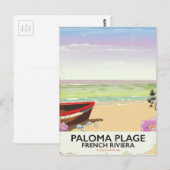 Paloma Plage, Riviera旅行フランスのポスター ポストカード (正面/裏面)