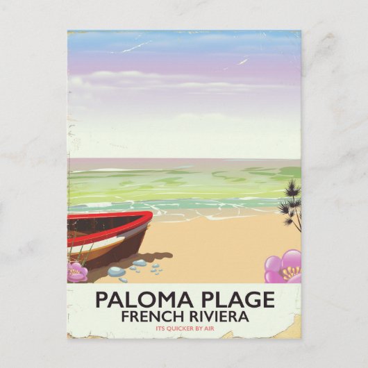Paloma Plage, Riviera旅行フランスのポスター ポストカード (正面)