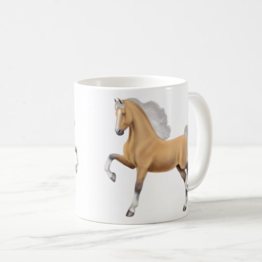 Palominoのアメリカ人のSaddlebredの馬のマグ コーヒーマグカップ (正面右)