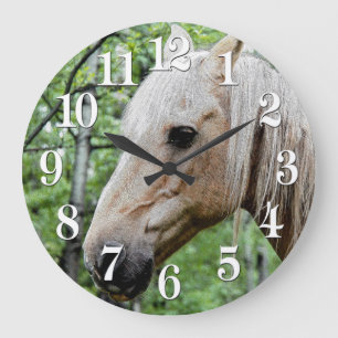Palominoのペンキの種馬の馬好きの写真 ラージ壁時計