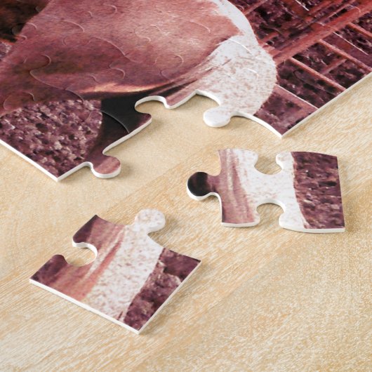 Palominoのロデオの米国旗の馬 ジグソーパズル (側面)