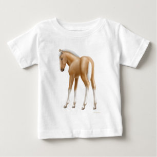 Palominoの子馬の乳児のTシャツ ベビーTシャツ