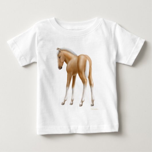 Palominoの子馬の乳児のTシャツ ベビーTシャツ (正面)