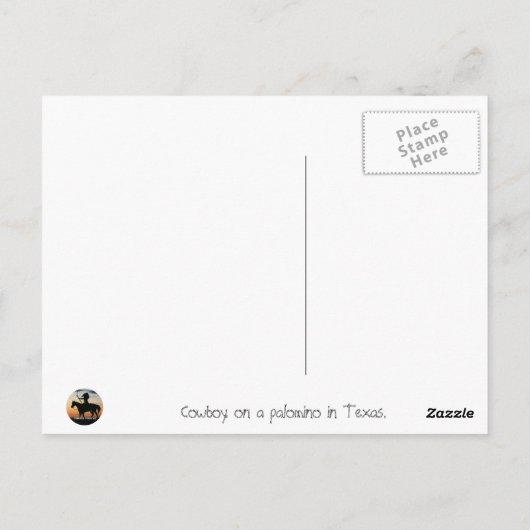 palominoの馬のカウボーイ ポストカード (裏面)