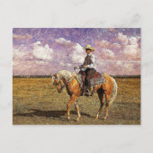 palominoの馬のカウボーイ ポストカード (正面)