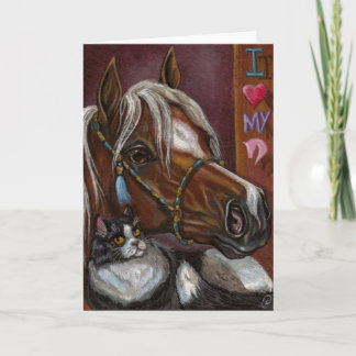 PALOMINOの馬のタキシード猫のメッセージカード カード