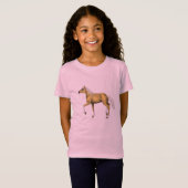Palominoの馬の女の子のTシャツ Tシャツ (正面フル)