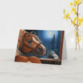 PALOMINOの馬の白いマウスのメッセージカード カード (黄色い花)