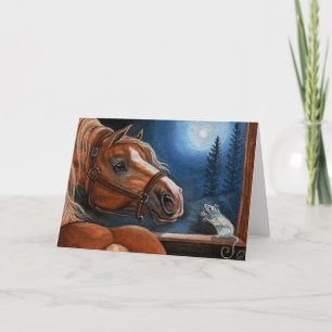 PALOMINOの馬の白いマウスのメッセージカード カード