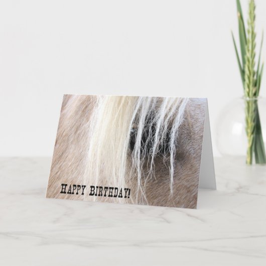 Palominoの馬の目の誕生日 カード (正面)