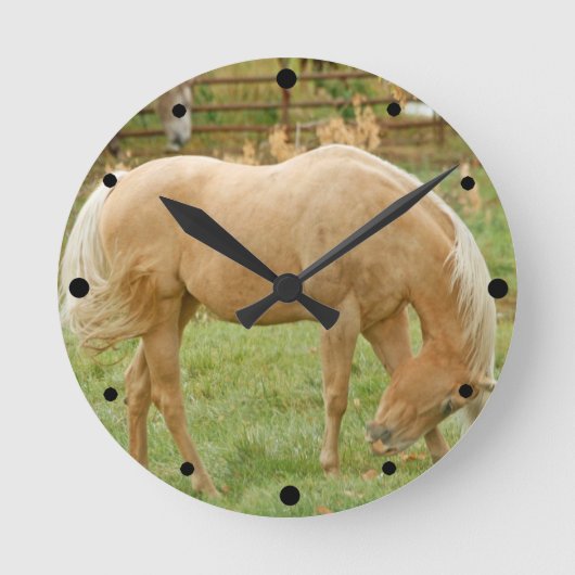 Palominoの馬 ラウンド壁時計 (正面)