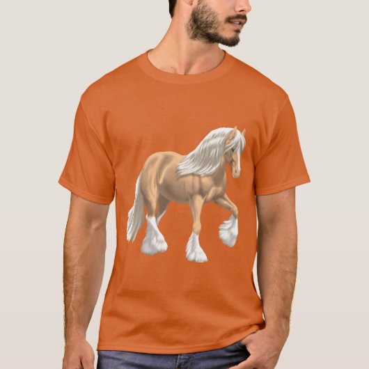 Palomino Gypsy Vanner Irish Cob Draft Horse family Tシャツ (正面)