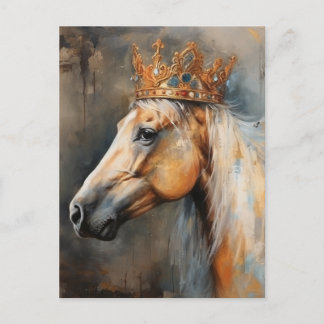 Palomino Horse With A Crown  ポストカード