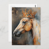 Palomino Horse With A Crown ポストカード (正面/裏面)