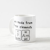 Pamの周期表の名前のマグ コーヒーマグカップ (正面左)