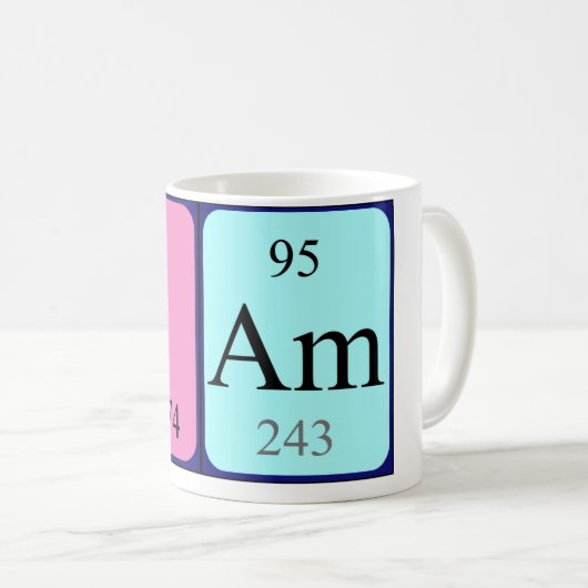 Pamの周期表の名前のマグ コーヒーマグカップ (正面右)