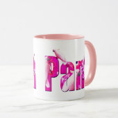 Pam、白いパロットの名前のロゴ、 マグカップ (正面右)